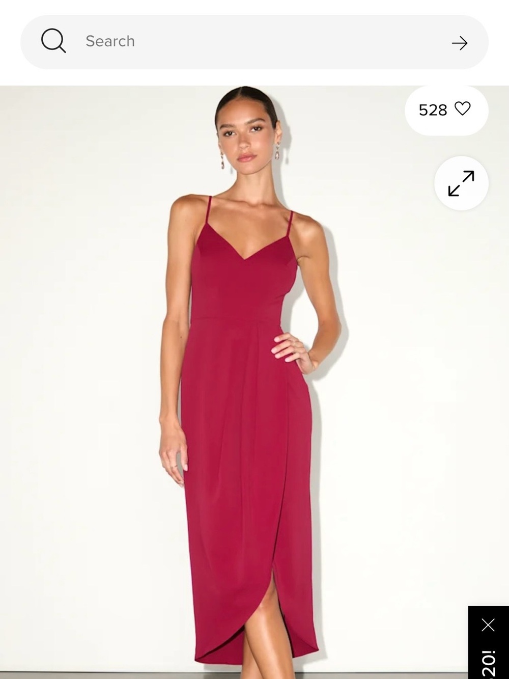 Lulu's Wine Red Spaghetti-Strap Midi Dress